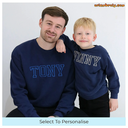 Personalized embroidered sweatshirt with meaningful words