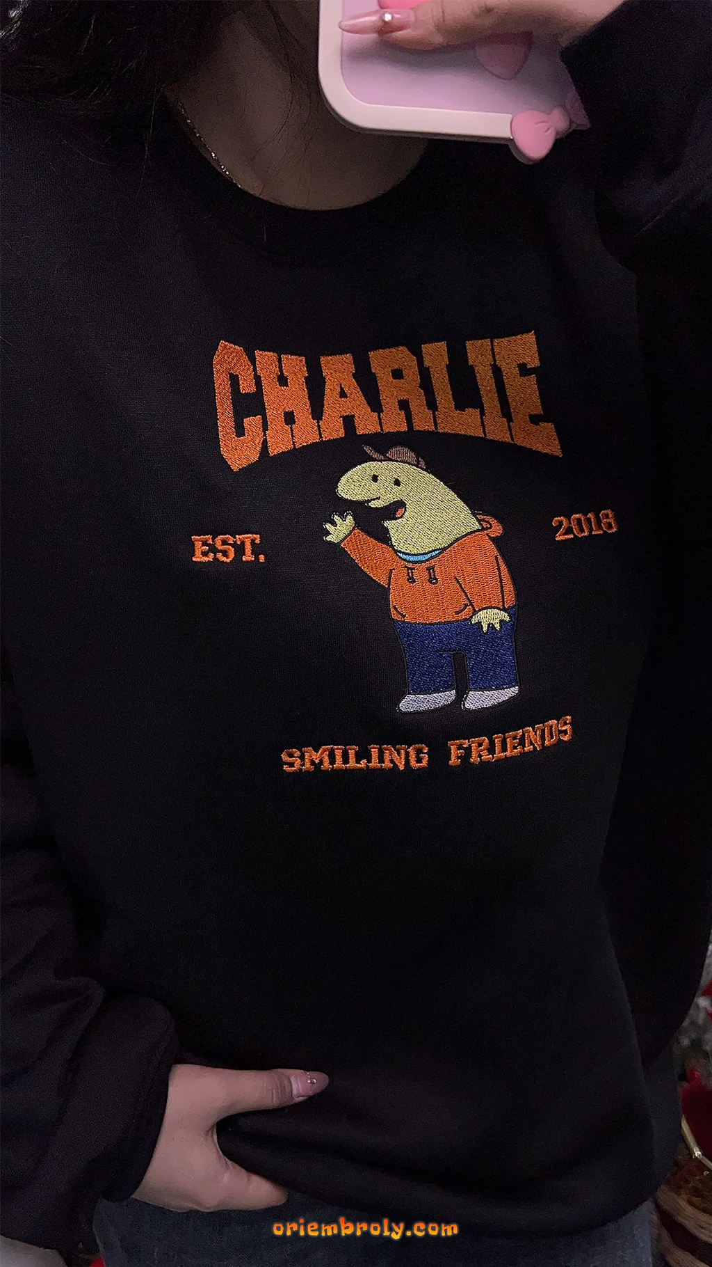 Cozy Smiling Friends character crewneck