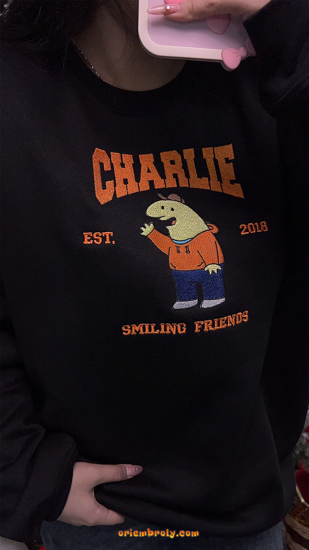 Cozy Smiling Friends character crewneck