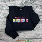 Happy Place inspired embroidered sweater for book lovers 
