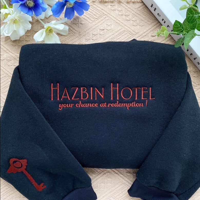 Hazbin Hotel Lucifer embroidered cute sweatshirt – Lucifer character fan gift crewneck