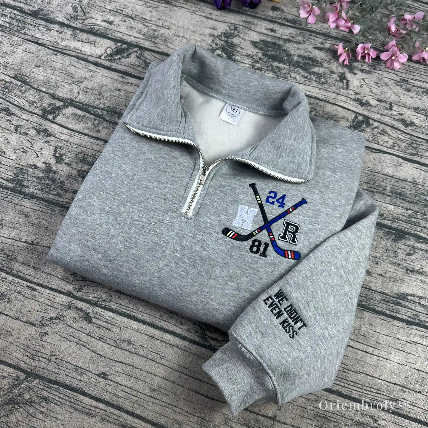 Heated Rivalry hockey romance embroidered pullover front view