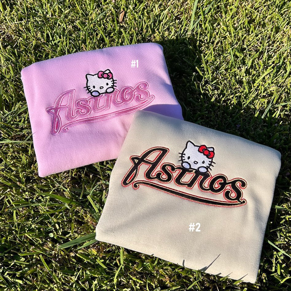 Hello Kitty Houston Astros embroidered sweatshirt
