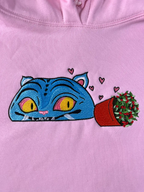 Cute Blue Tiger Embroidered Sweatshirt – Kawaii Animal Fleece Crewneck, Cozy Unisex Gift