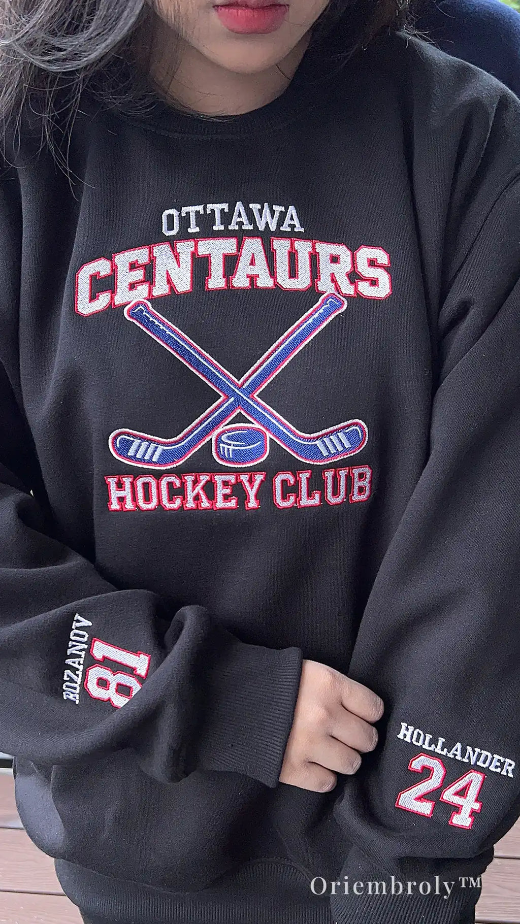 hockey fan hoodie embroidered sports team style