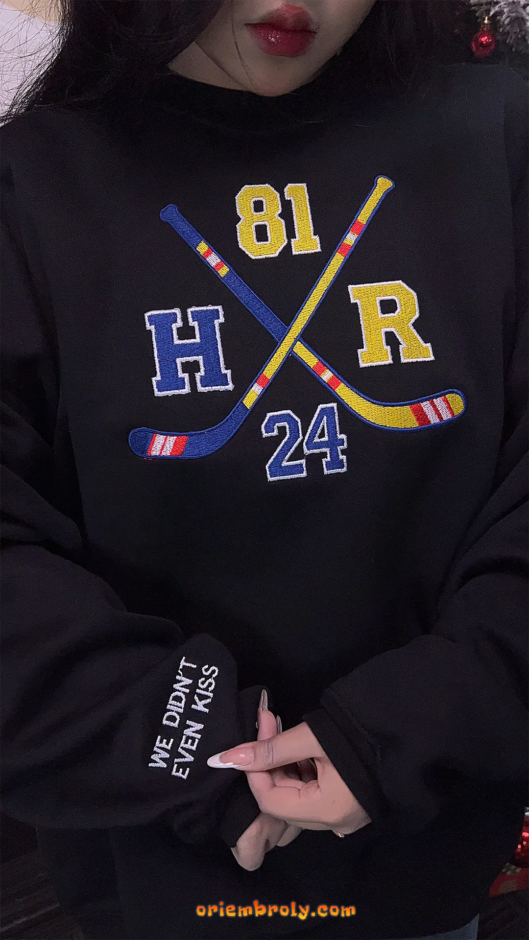 Subtle hockey romance fan apparel embroidered design