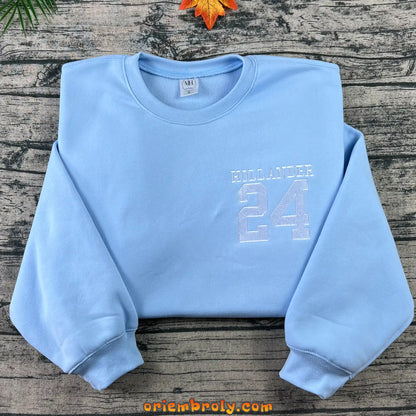 Embroidered Hollander 24 crewneck sweatshirt front view