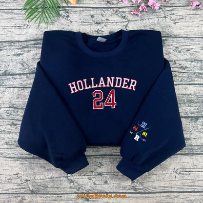 Hollander 24 hockey fan embroidered crewneck sweatshirt