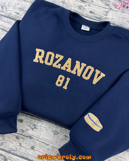 Hollander 24 hockey embroidered sweatshirt in navy