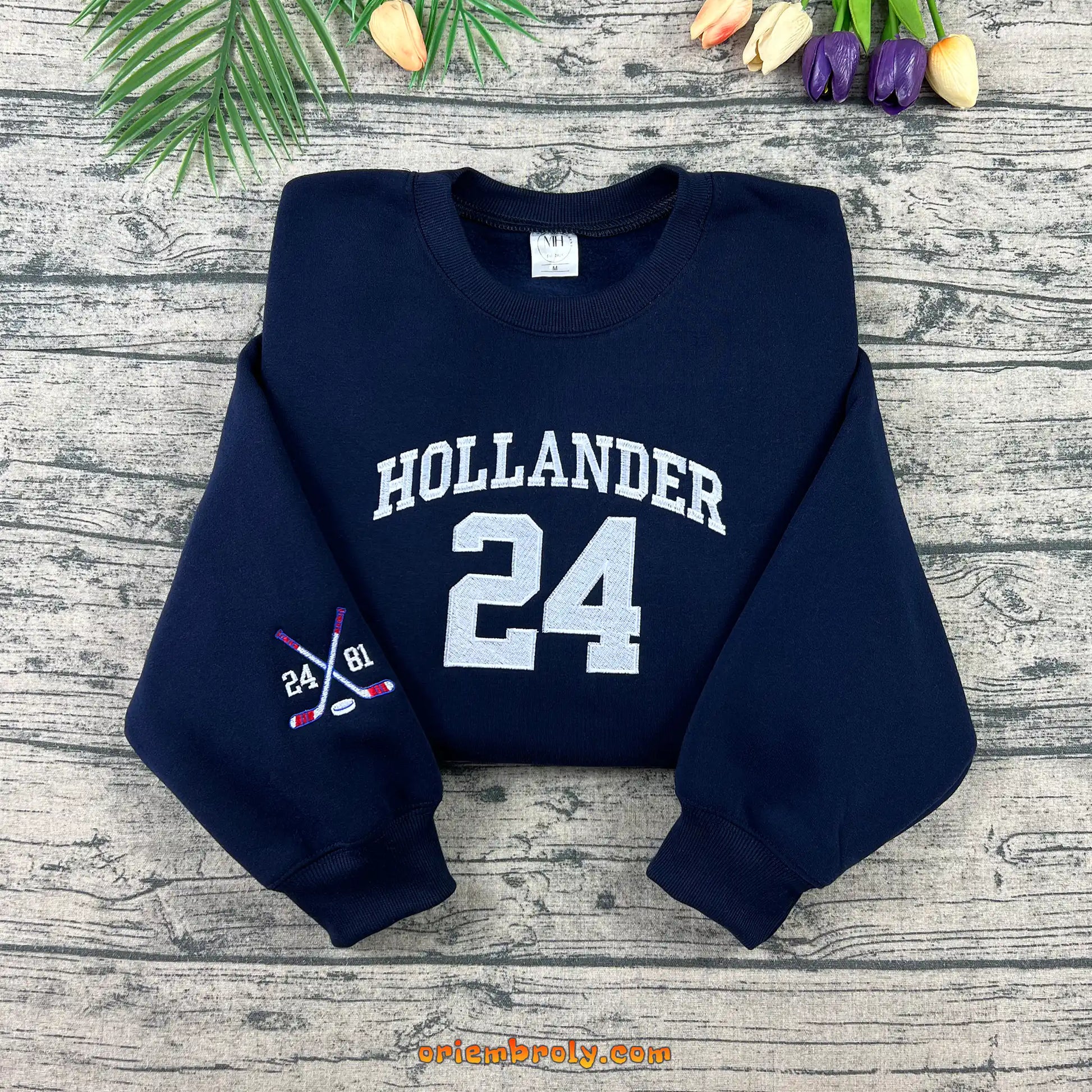 Hollander 24 hockey fan crewneck sweatshirt front view