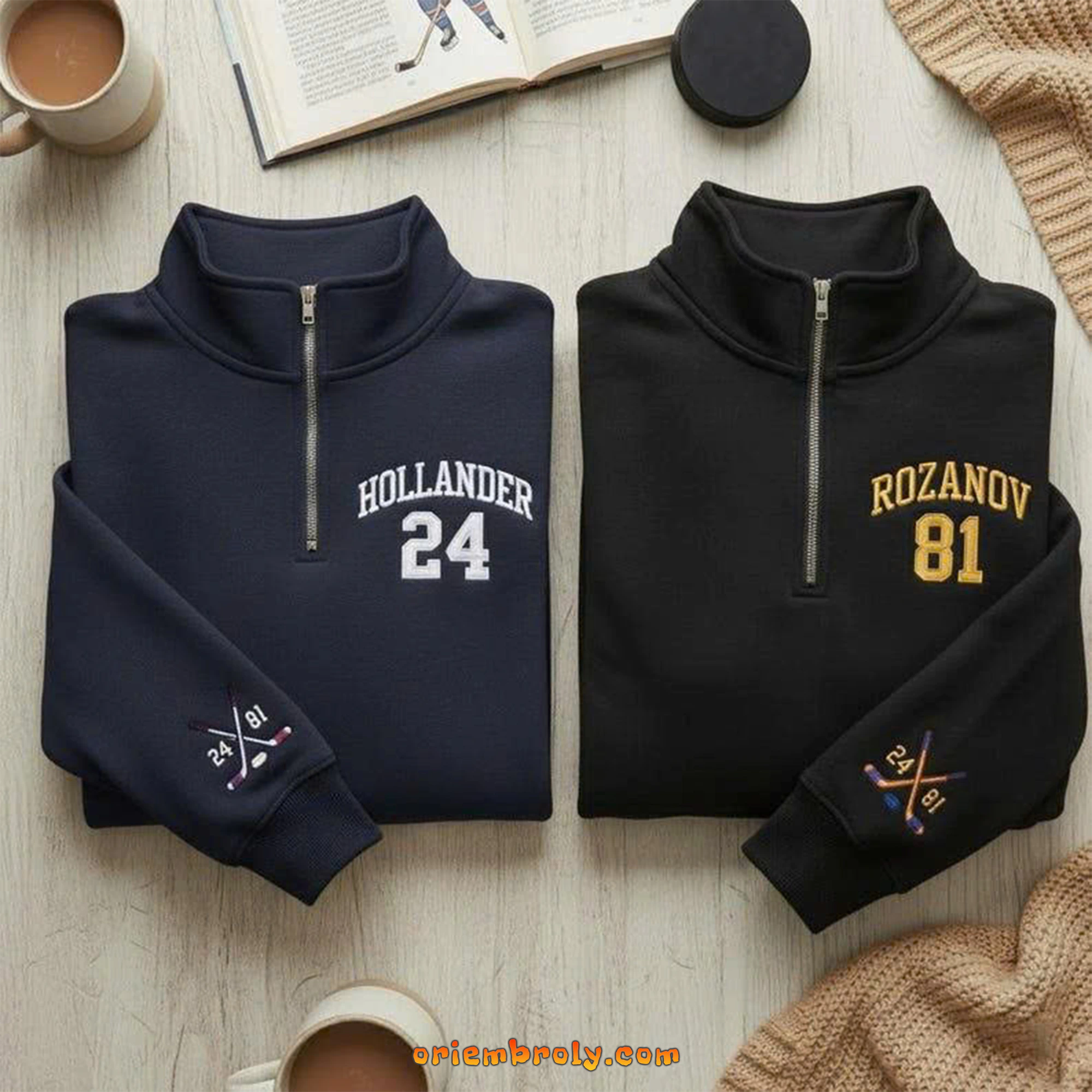 Hockey romance inspired embroidered sweatshirt for fans