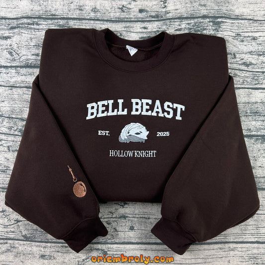 Hollow Knight Bell Beast embroidered crewneck sweatshirt front view