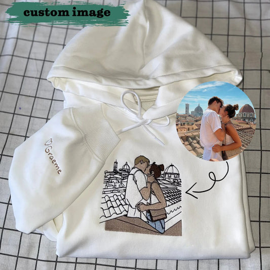 Custom hoodie with an embroidered picture of your choice