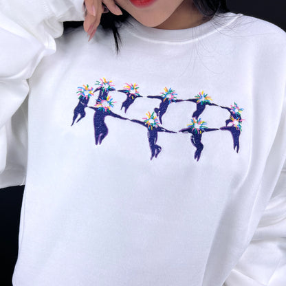 Howl's Moving Castle Embroidered Crewneck Sweater | Anime Gift | Studio Ghibli Fan Merch