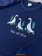 Cute goose crewneck hoodie with sunrise on the Reaping design