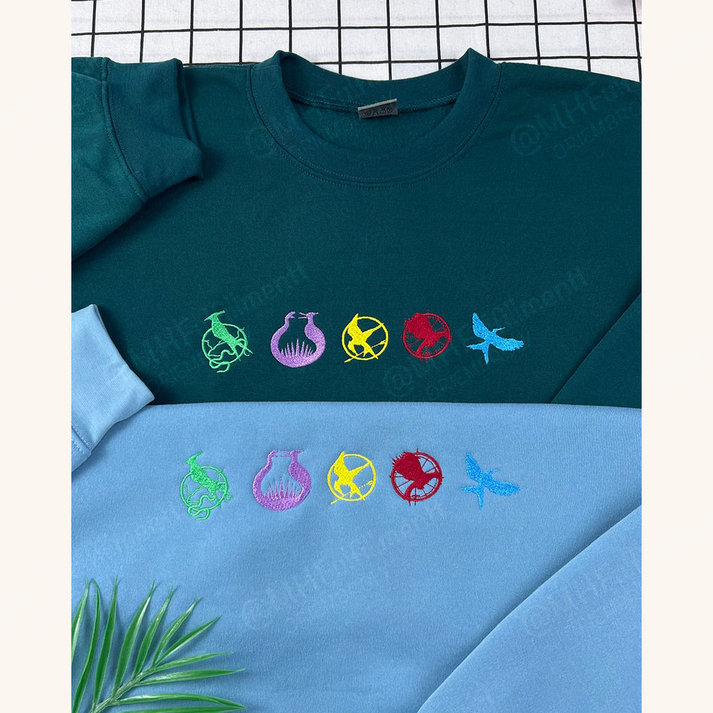 Mockingjay embroidery on soft fleece sweatshirt