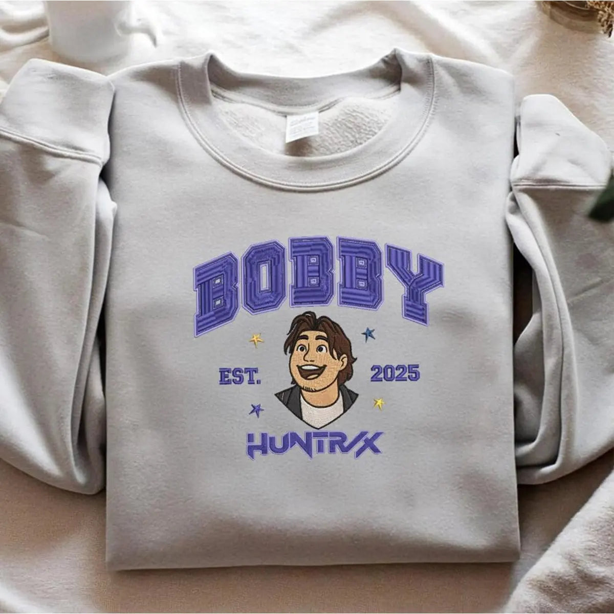 Embroidered KPOP Band Huntrix Sweatshirt, Derpy Tiger Demon Hunters Tee, Huntrix Fan Shirt, Funny Band Girls, Gift For Her