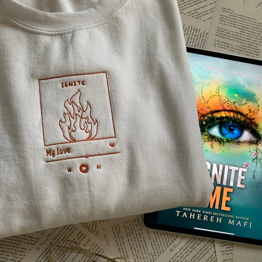 Shatter Me Sweatshirt Tahereh Mafi, Embroidered Shatter me series crewneck - Oriembroly LLC