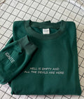 Shatter Me Aaron Warner Embroidered Sweatshirt IGNITE Hell Is Empty And All The Devils Are Up Here Shatter Me Series - Oriembroly LLC