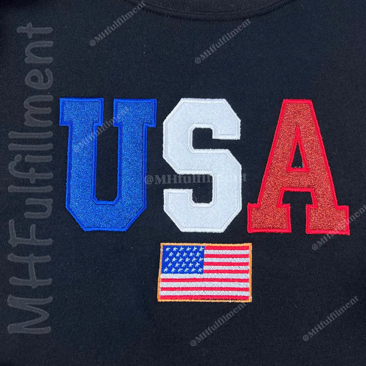 Fourth of July glitter USA sweatshirt for women