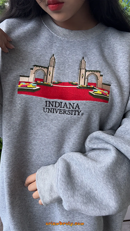 IU Hoosiers embroidered sweatshirt unisex fit