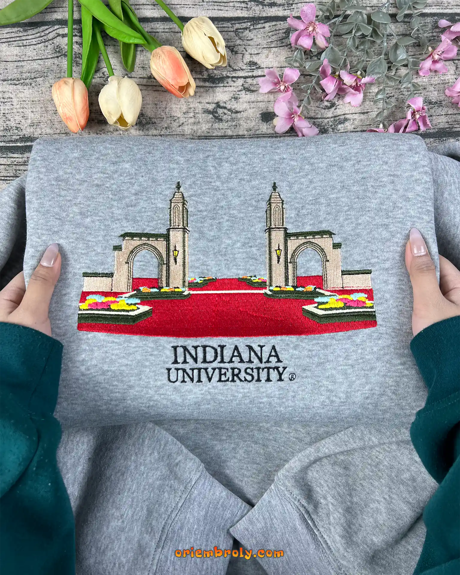 Indiana University crewneck inspired by iconic Sample Gates