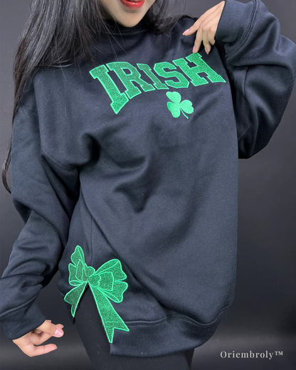 black Irish heritage embroidered crewneck sweatshirt
