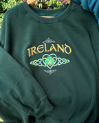 textured satin stitch embroidery Ireland heritage sweatshirt