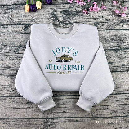 Joey’s Auto Repair embroidered crewneck from Boys of Tommen