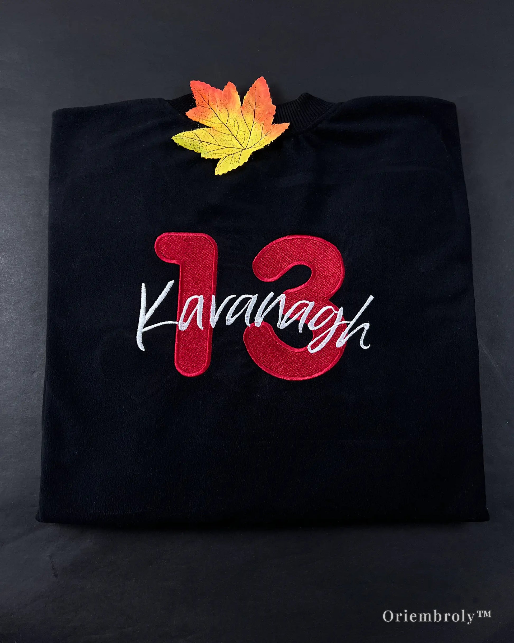kavanagh 13 Tommen College varsity embroidered crewneck