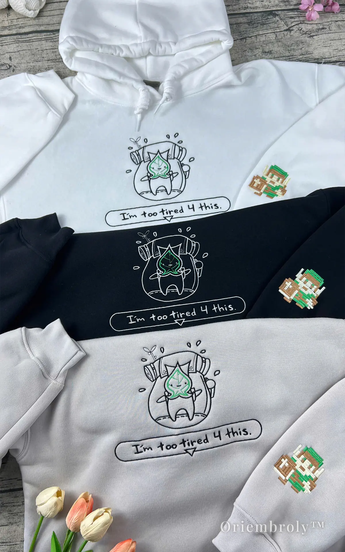 Korok embroidered sweatshirt Zelda inspired gamer crewneck