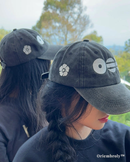 kpop embroidered cap minimalist black hat