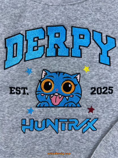 Cute derpy tiger hoodie with embroidery design