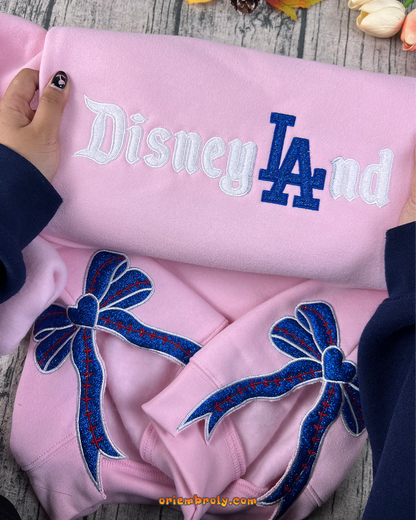 LA inspired baseball girly crewneck sweater