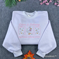 White Labor and Delivery nurse sweatshirt with cute coquette goose embroidery