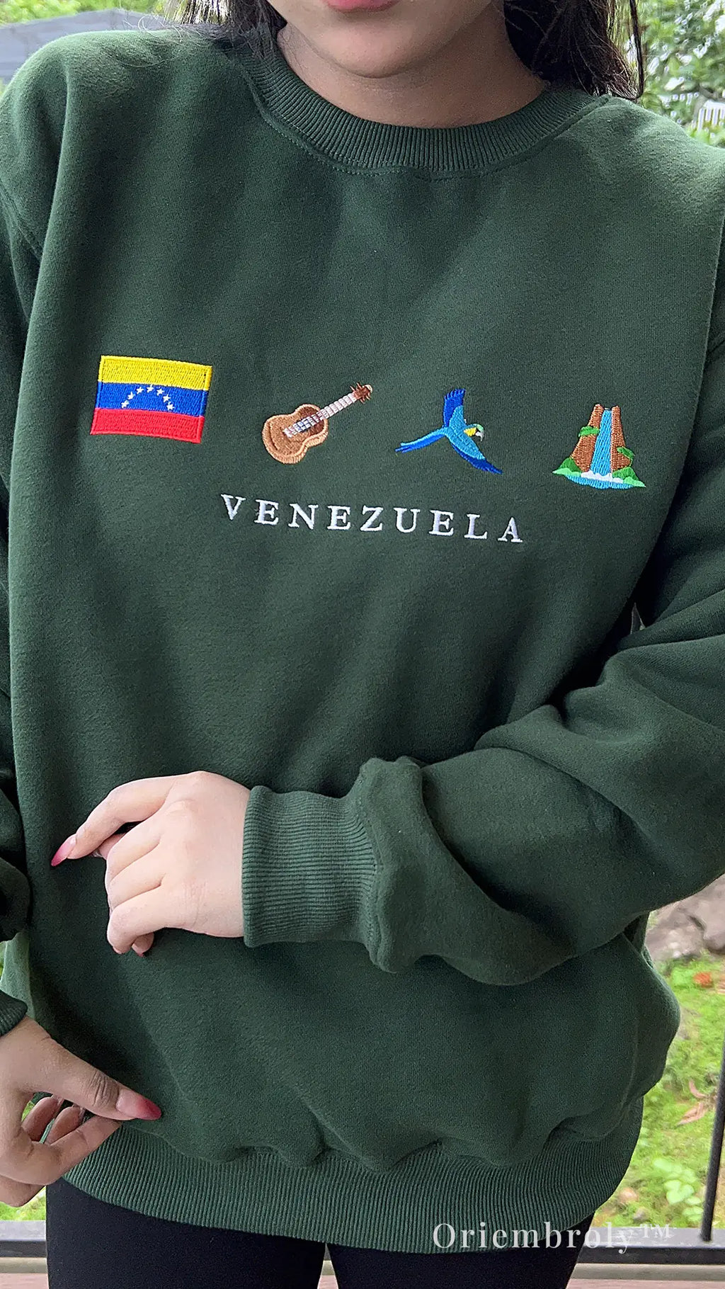 Latin heritage embroidered sweatshirt Venezuela design