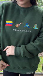 Latin heritage embroidered sweatshirt Venezuela design