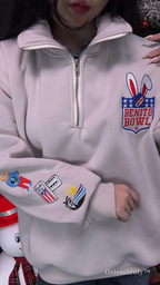 Pink embroidered football fan sweatshirt for everyday wear