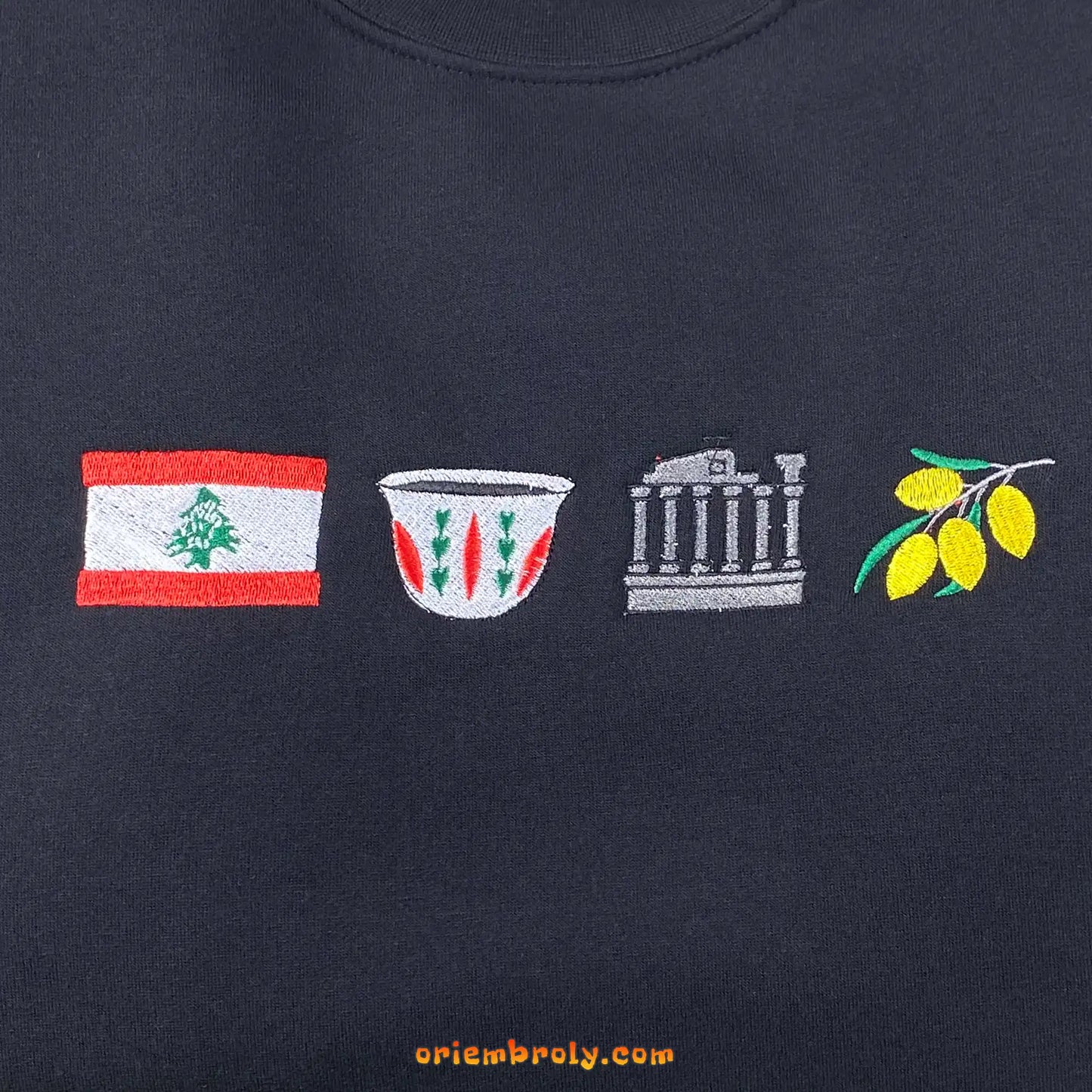 Lebanese pride sweatshirt with cultural embroidery