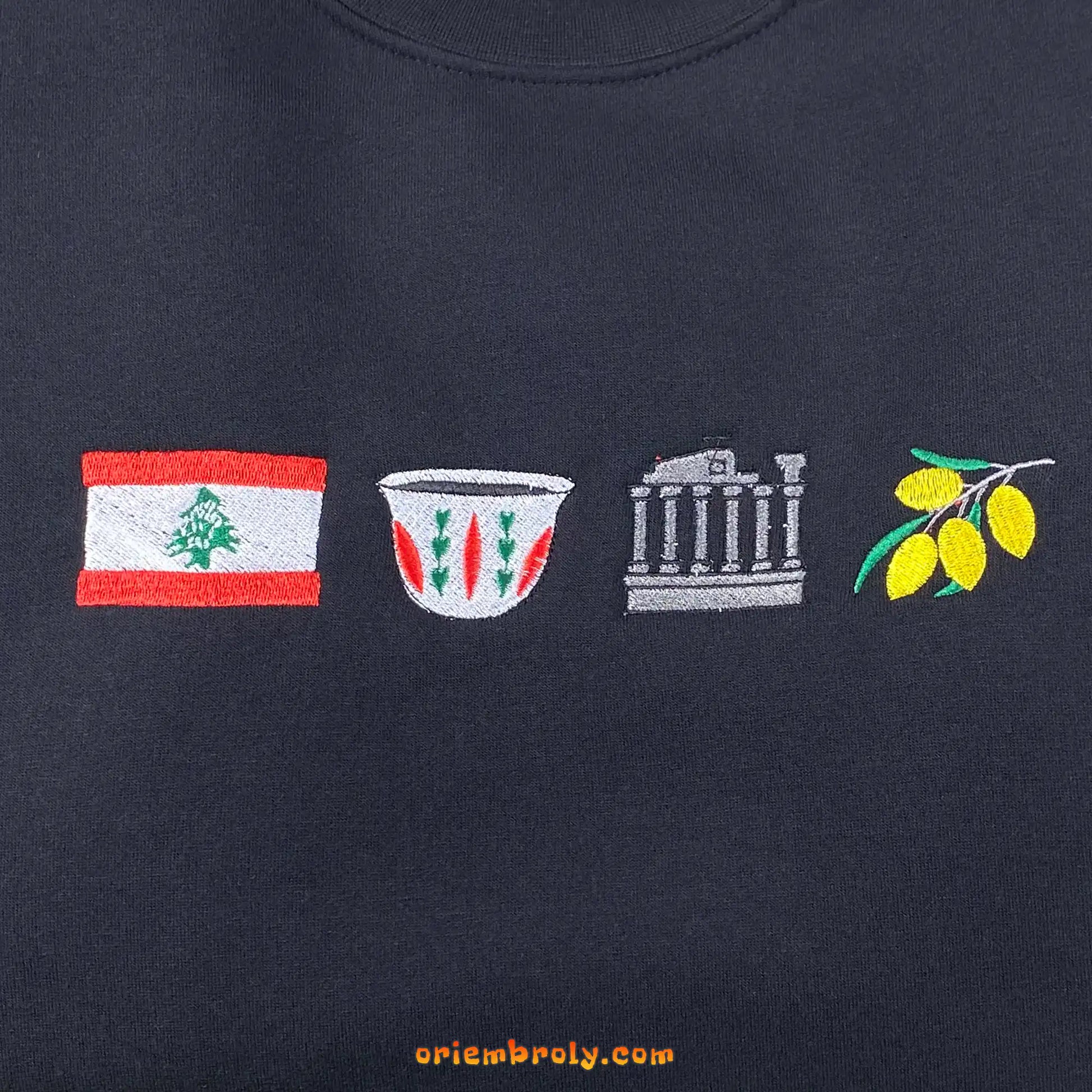 Lebanese pride sweatshirt with cultural embroidery