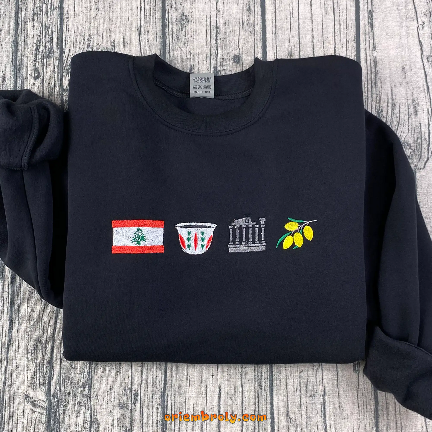Lebanon culture embroidered crewneck sweatshirt