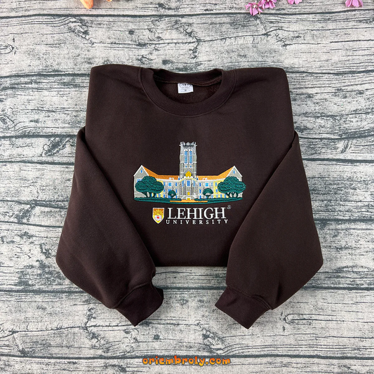 Lehigh University embroidered sweatshirt unisex fit
