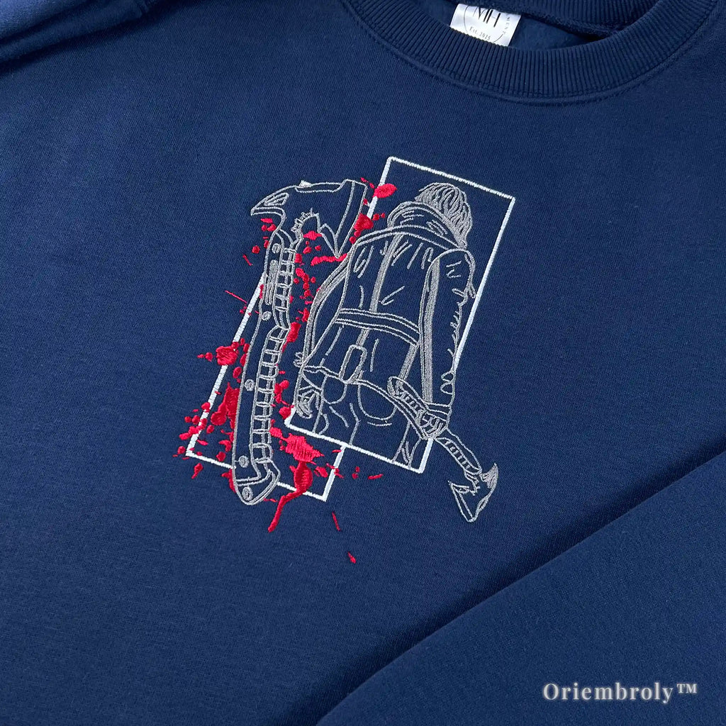 Leon Kennedy embroidered sweatshirt horror gaming apparel