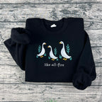Like All Fire goose embroidered sweatshirt inspired by Hunger Games