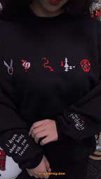 Fantasy novel symbols embroidered sweater
