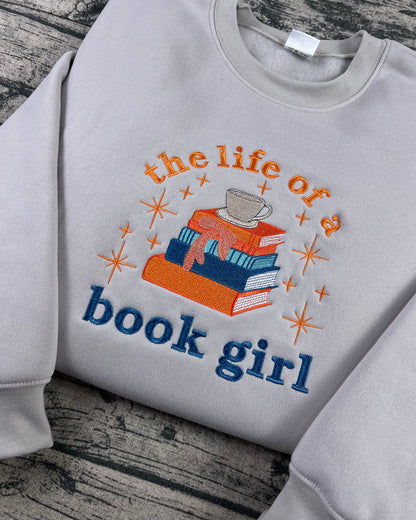 Cozy cotton-polyester book girl sweatshirt for students and readers