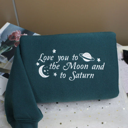 Love You to the Moon & Saturn Embroidered Sweatshirt