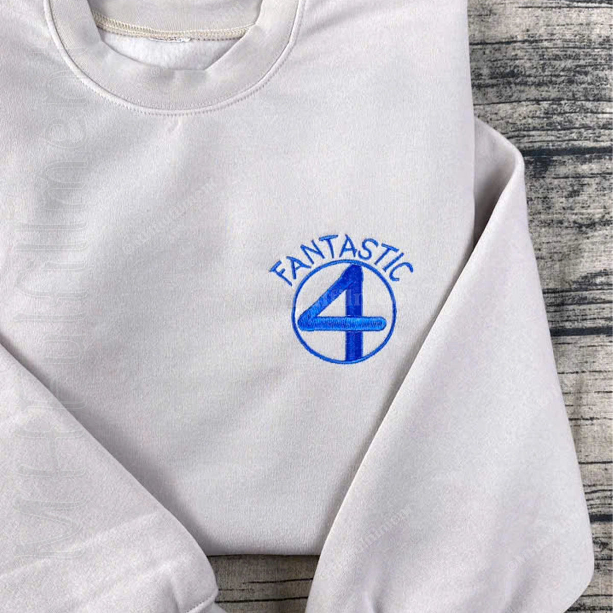 Embroidered Fantastic Four Sweatshirt – Marvel Superhero Reed Richards Crewneck | MCU Fan Shirt