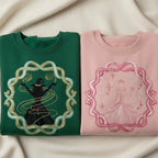 Pink and green matching fantasy duo shirts set for couples