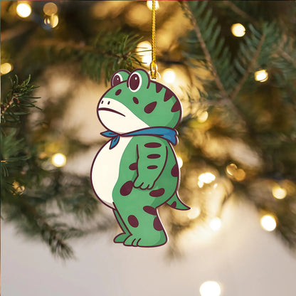 Cute frog meme Christmas tree decoration
